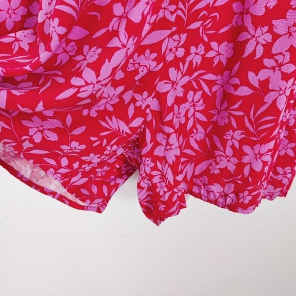 Old Navy Womens Halter Jumpsuit in Pink Size XL Tropical Wide Leg - Picture 2 of 5